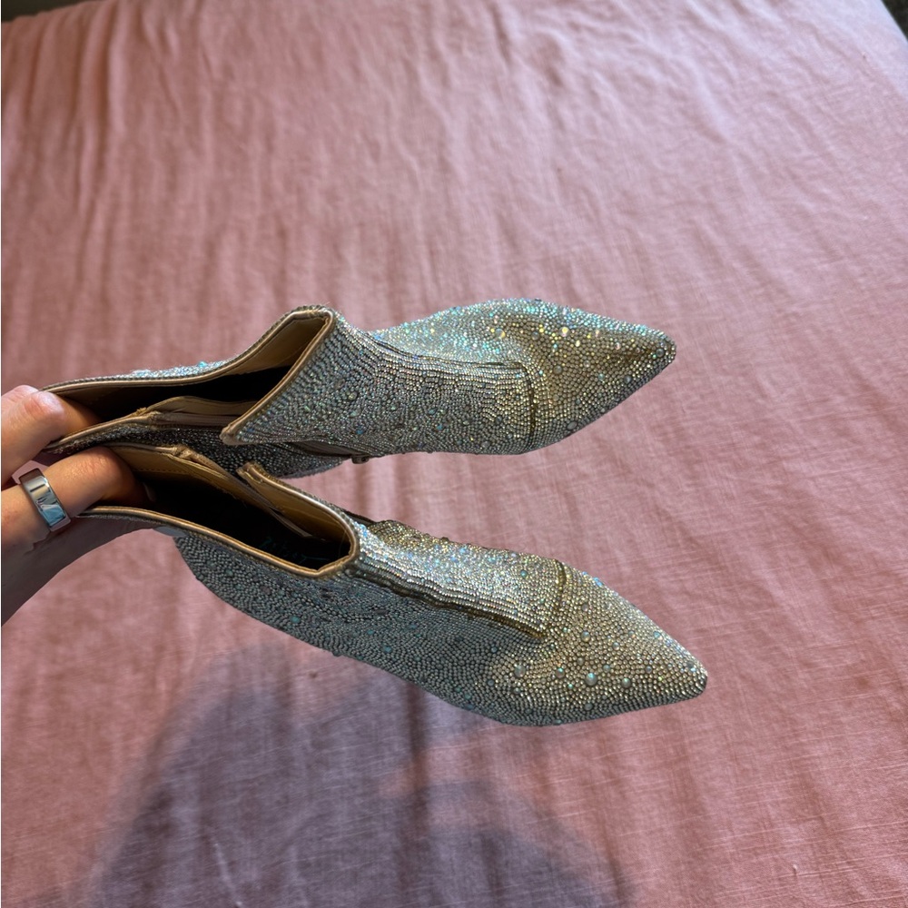 Betsey Johnson Sparkle Pointed Toe Ankle Boots
